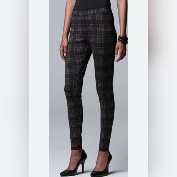 Plaid Leggings in Black and Purple Size Large - Picture 6 of 6